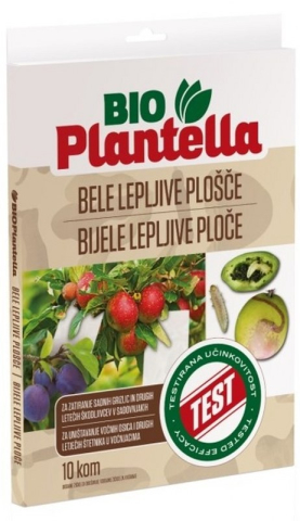 Articole intretinerea plantelor - Capcane lipicioase albe Bio Plantella - set 10 placi, Insecte, Musca fructelor, Viespi