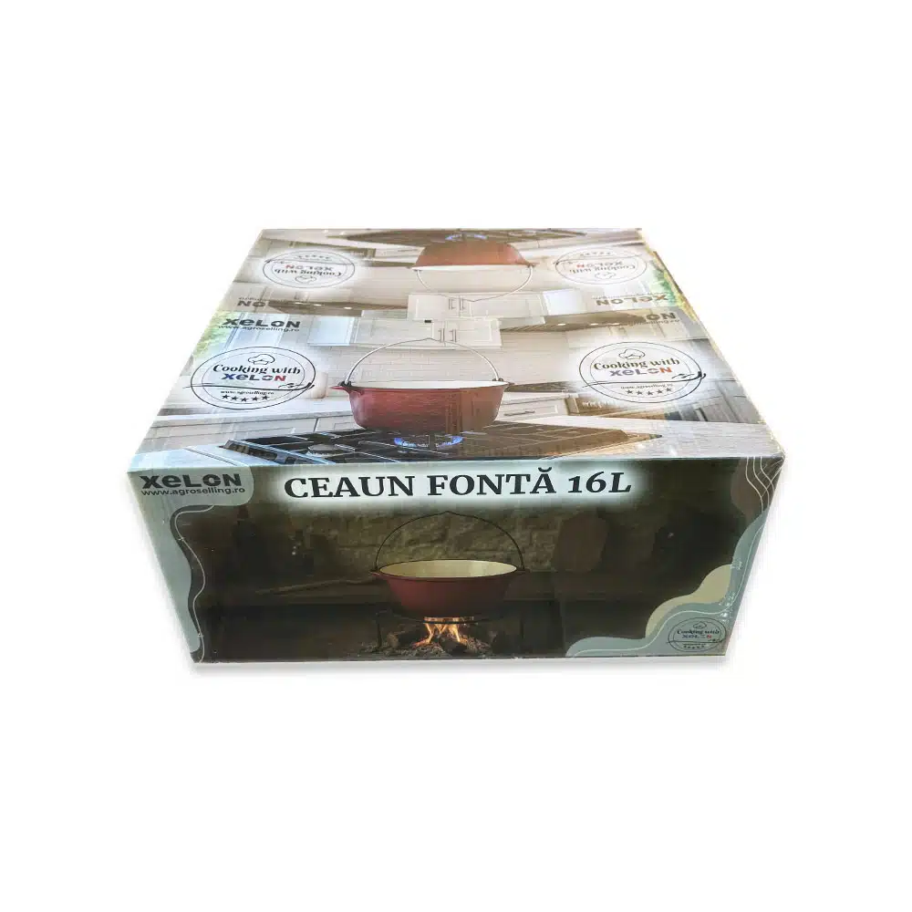 Ceaun din fonta 7.5L, emailat rosu, cu agatator, Cooking with Xelon® [3]