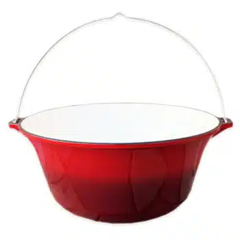 Vase din fonta - Ceaun din fonta 22L, emailat rosu, cu agatator, Cooking with Xelon®