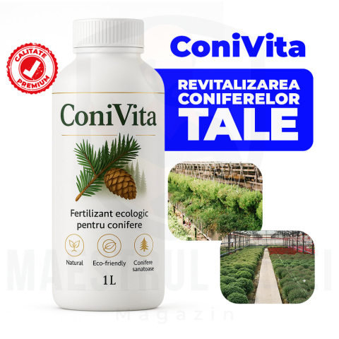 Ingrasaminte foliare si prin picurare - ConiVita – Îngrășământ Bio pentru Tuia și Conifere (Brazi, Molizi) | 1L