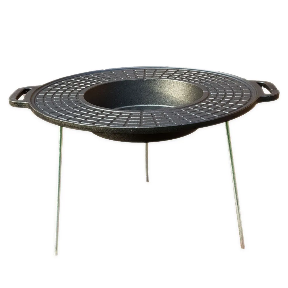 Vase din fonta - Disc fonta mixt cu oala incorporata cu loc de prajire, premium, 50cm, Cooking with Xelon®