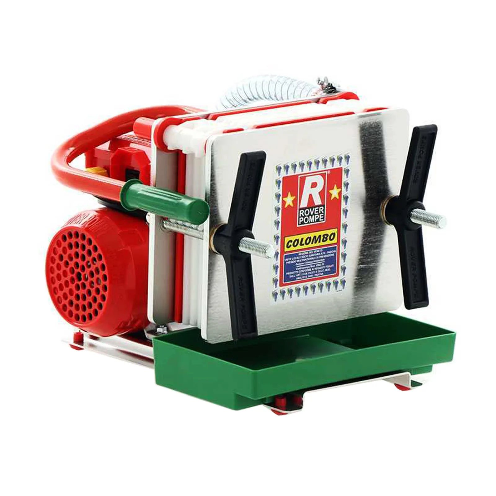 Produse de vinificatie - Filtru vin Rover Colombo 12inox, capacitate 500 L/h, 6 placi, dimensiune 20×20 cm, pompa INOX