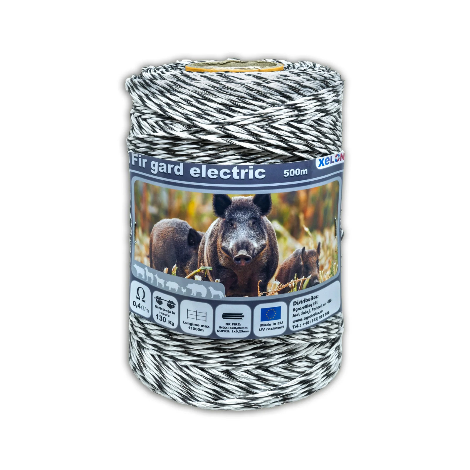 Conductori gard electric - Fir gard electric 1000M 135kg, 0,40 ohm/m, 6 fire, Xelon®