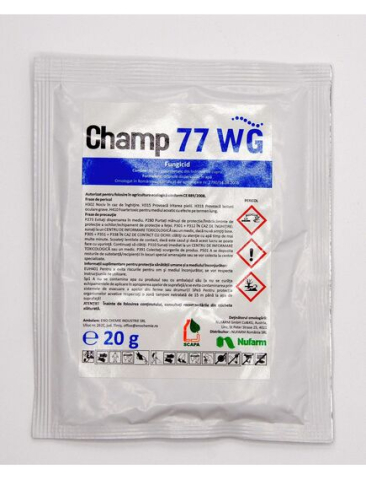 Fungicide - Fungicid CHAMP 77 WG - 20 g, Nufarm, Cupru metalic, Tomate, Castraveti, Vita de vie, Cartof, Ma