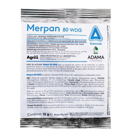 Fungicide - Fungicid MERPAN 80 WDG - 15 g, Adama, Contact