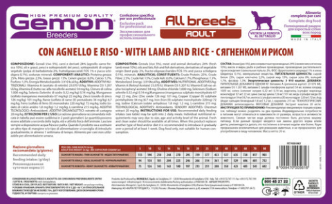 Gemon Caini Adulti cu Miel si Orez 20 kg [1]