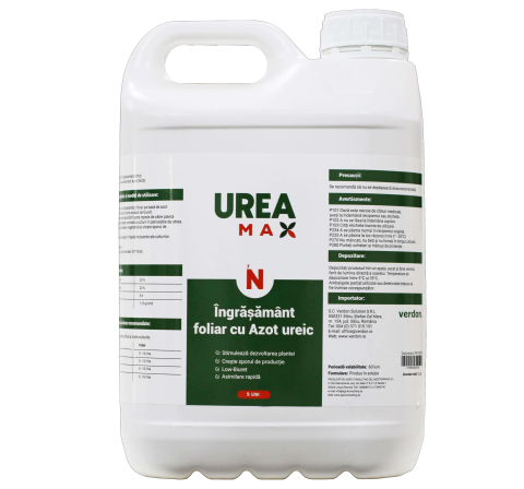 Ingrasaminte foliare si prin picurare - Ingrasamant foliar cu azot ureic UREAMAX - 5 Litri, Legume, Porumb, Cereale, Vita de vie