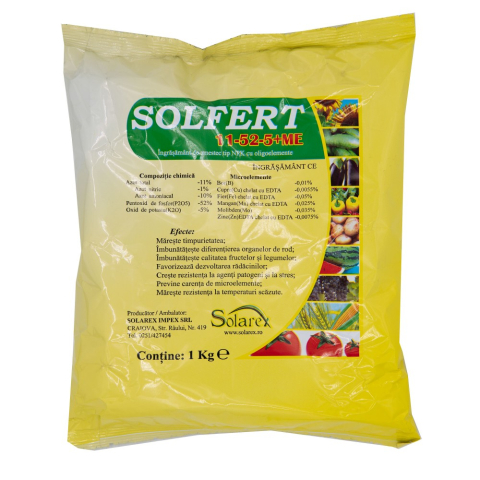 Ingrasamant foliar Solfert 11-52-5 + ME 1kg