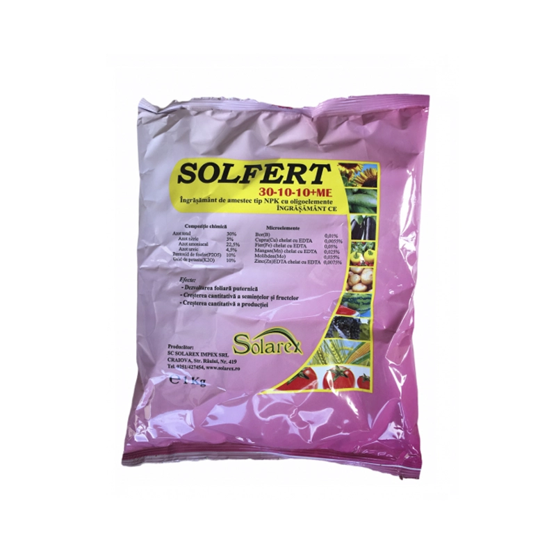 Ingrasamant foliar Solfert 30-10-10 + ME, 1 kg