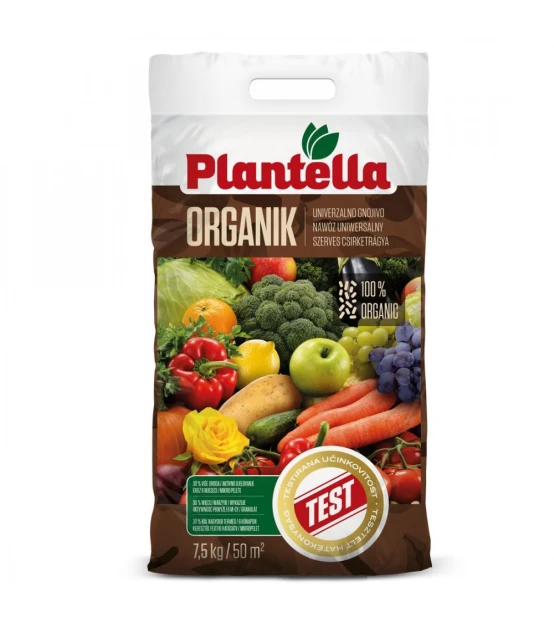 Ingrasaminte foliare si prin picurare - Ingrasamant ORGANIK PLANTELLA 7,5 kg – Peleti, 100% Organic, Gainat de gaina, Ideal pentru Legume, Fructe, Flori, 50 m²