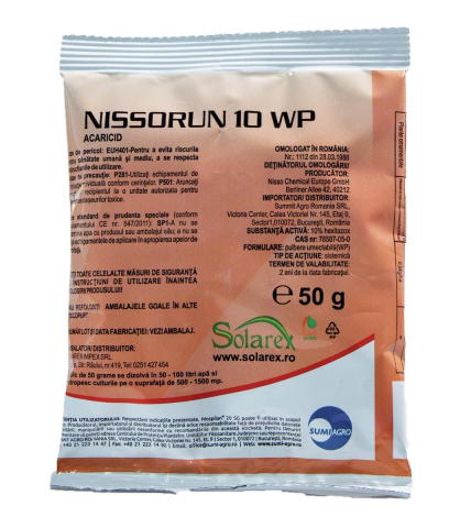 Insecticide - Insecticid acaricid NISSORUN 10 WP - 50 g, Sumi Agro, Sistemic, Rosii, Ardei, Vita de vie