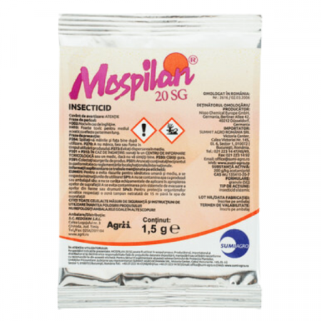 Pesticide - Insecticid sistemic MOSPILAN® 20 SG - 1.5 g, Sumi Agro, Gandacul de Colorado, Acarieni, Afide, Musculita alba