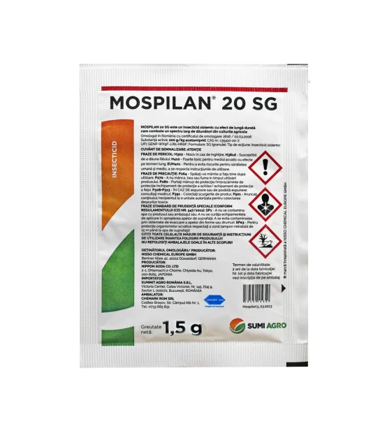 Insecticide - Insecticid sistemic MOSPILAN® 20 SG - 1.5 g, Sumi Agro, Gandacul de Colorado, Acarieni, Afide, Musculita alba