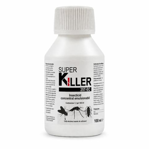 Combaterea insectelor - Insecticid SUPER KILLER 25 T-EC - 100 ml, Pasteur, Pasteur, Spectru larg de combatere: Capuse, Muste, Tantari, Gandaci, Pureci