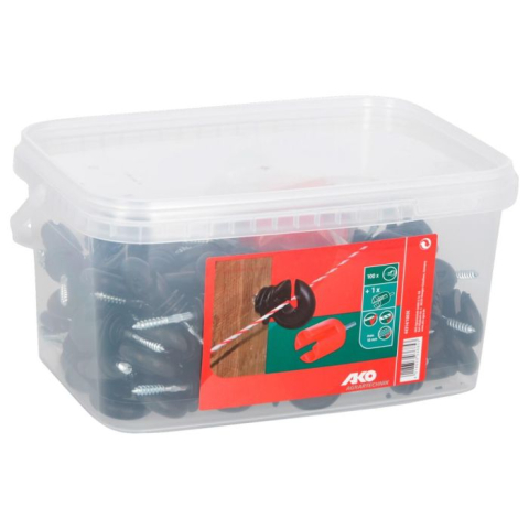 Izolatori si accesorii gard electric - Izolatori fir 100 buc/ cutie AKO