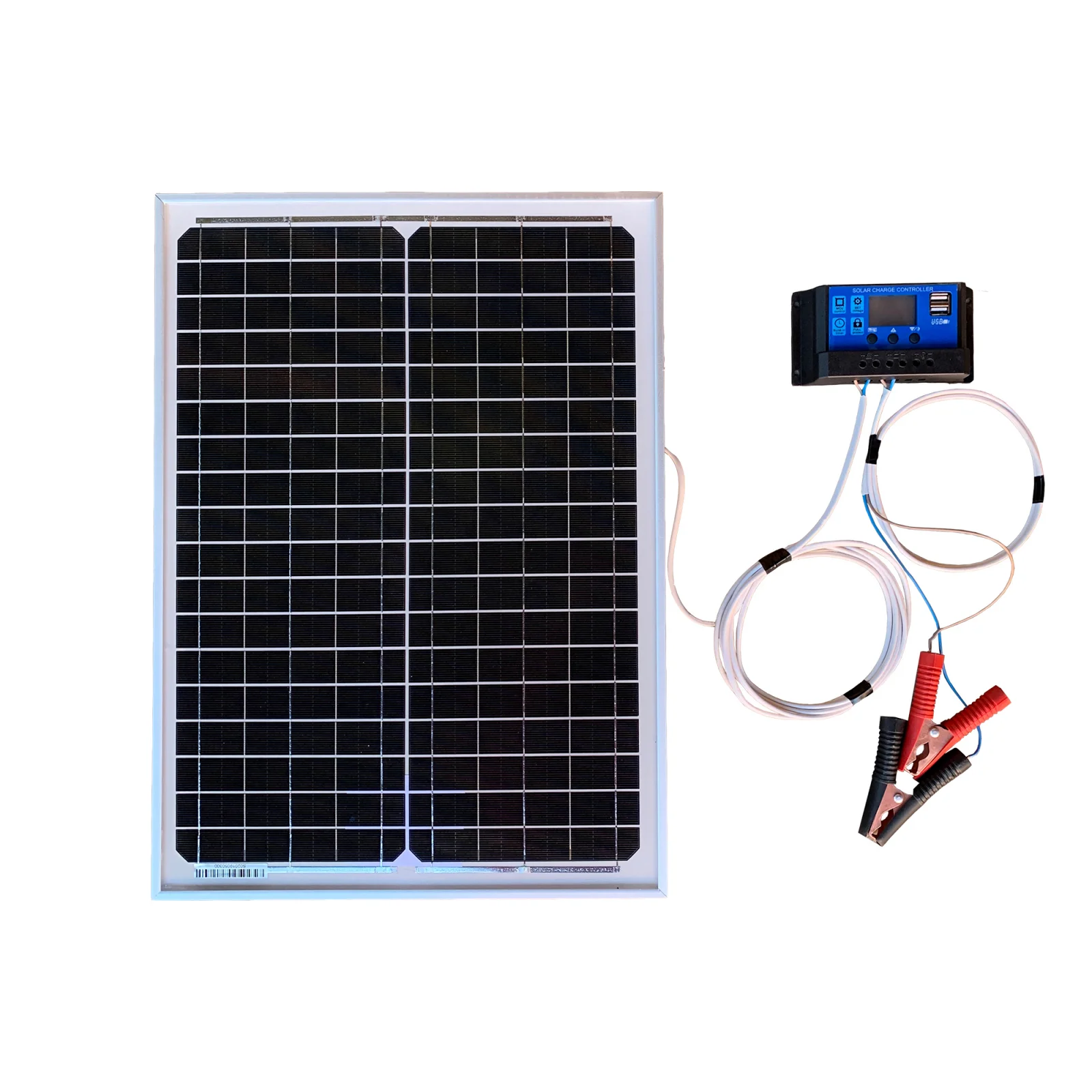 Panou Solar 20W cu regulator de incarcare pentru gard electric, pentru baterie de 12V, Xelon®