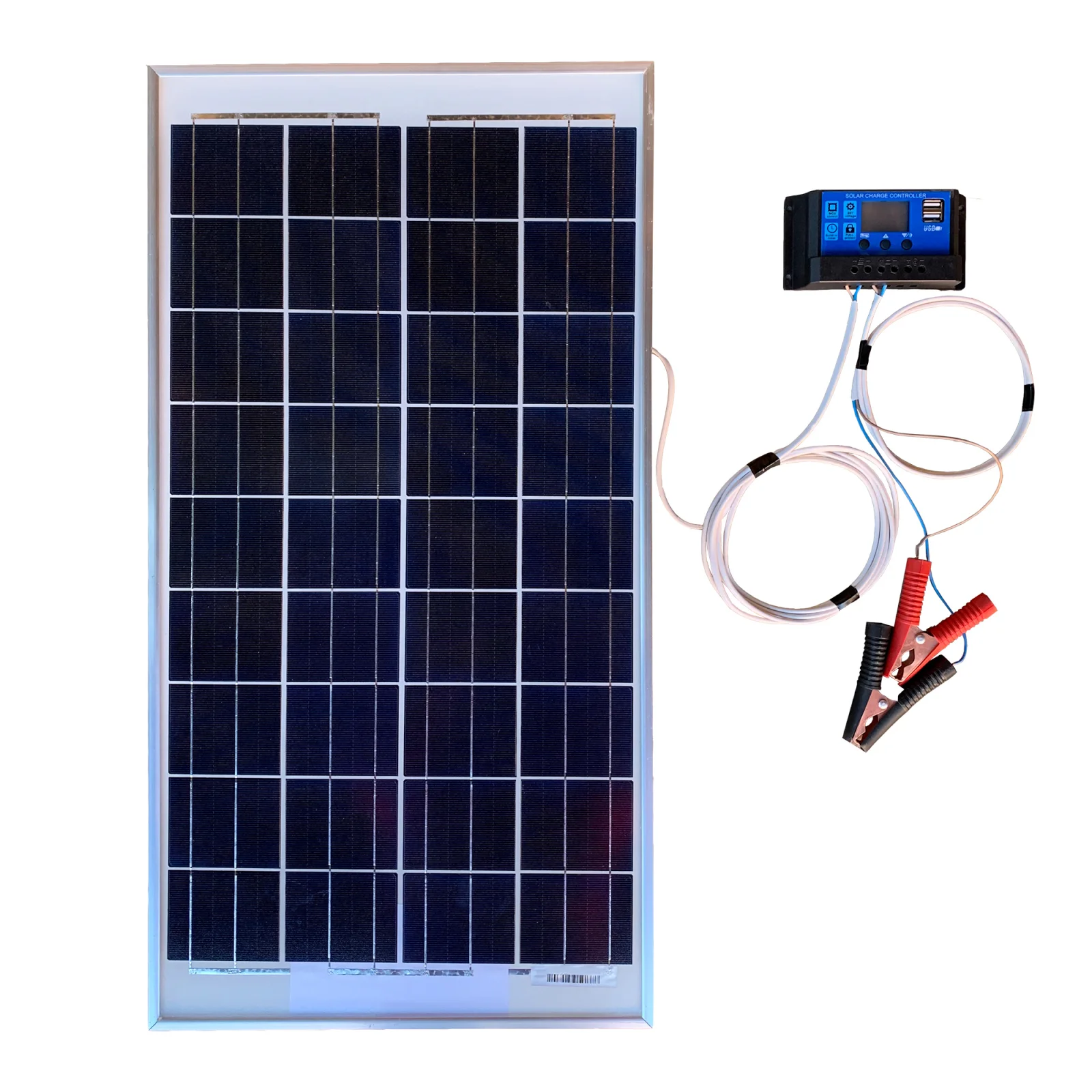 Panou Solar 30W cu regulator de incarcare pentru gard electric, pentru baterie de 12V, Xelon®