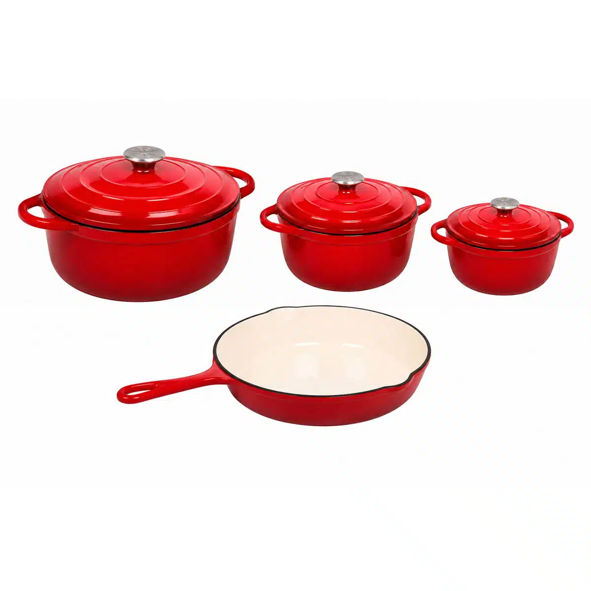 Vase din fonta - Set oale din fonta emailata 4 piese, Cooking with Xelon®