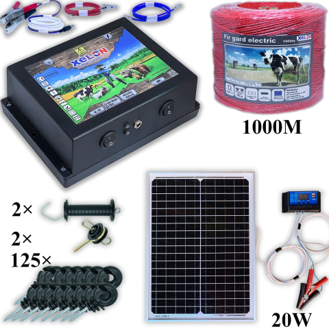 Pachete complete - Sistem gard electric 1000M cu Panou Solar, 4 Joule, Xelon