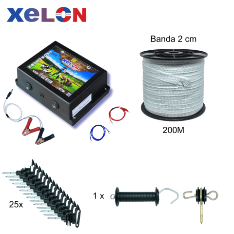 Pachete complete - Sistem gard electric 200M, 4 Joule, Pachet cu Banda, Xelon