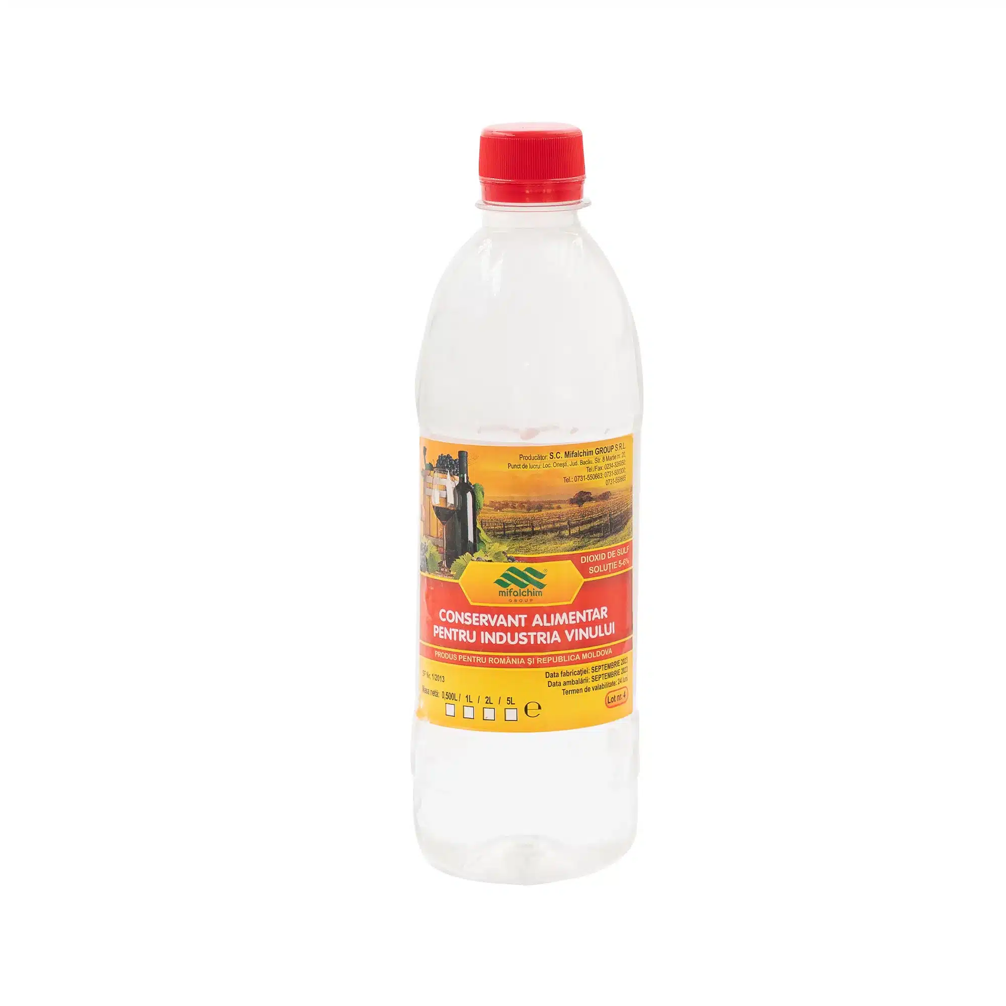 Produse de vinificatie - Sulf lichid, 500ml, conservant alimentar pentru vin, dioxid de sulf