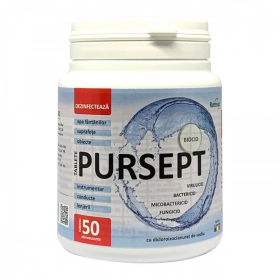Tablete efervescente biocide PURSEPT, 50 capsule, dezinfectant universal [1]
