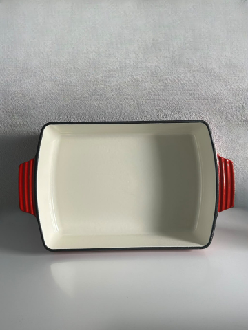 Ceaune, vase din fonta si arzatoare - Tava pentru copt de fonta emailata, 33x23cm, Cooking with Xelon®