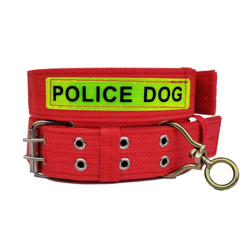 Zgarzi - Zgarda groasa Police dog 4/60 cm rosu
