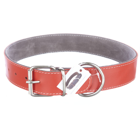 Zgarzi - Zgarda piele 4,0 cm/75 cm nr 6 rosu