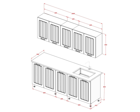 Bucătărie CONCEPT CLASS 2 m, fronturi din MDF [2]