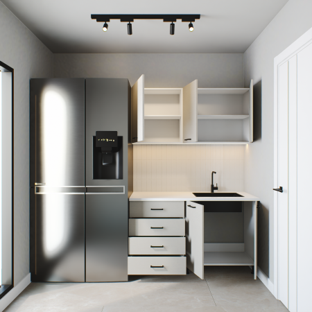 Bucătărie PRISMA LINE 1.4 m, fronturi din MDF [1]