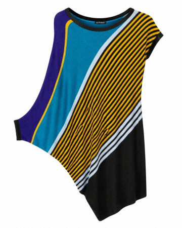 Tricouri si maiouri - Tricou tunică Le Château multicolor asimetric - S/P