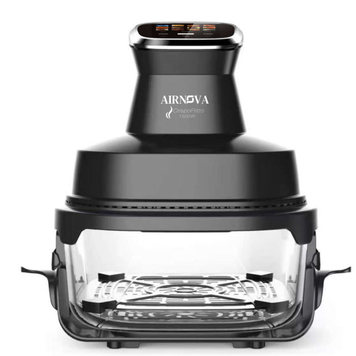 Airfryer portabil AIRNOVA® CrispoFritto 1500W, Recipient sticlă 4L, control digital touch, gătire fără ulei [3]