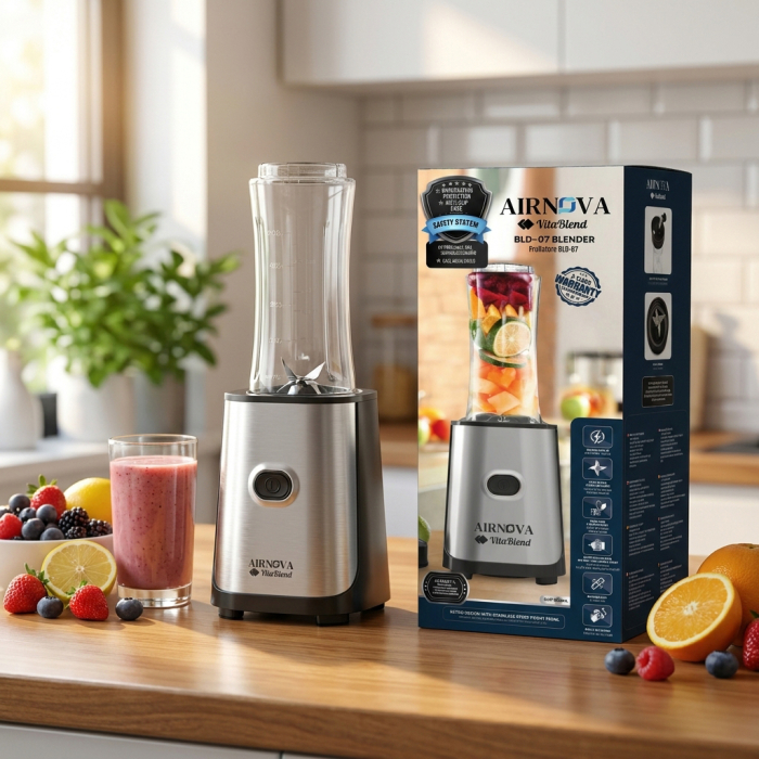 Blender Electric AIRNOVA® VitaBlend BLD-07, 800W, Go Bottle 600ml, Lama Otel, Smoothie Maker [6]