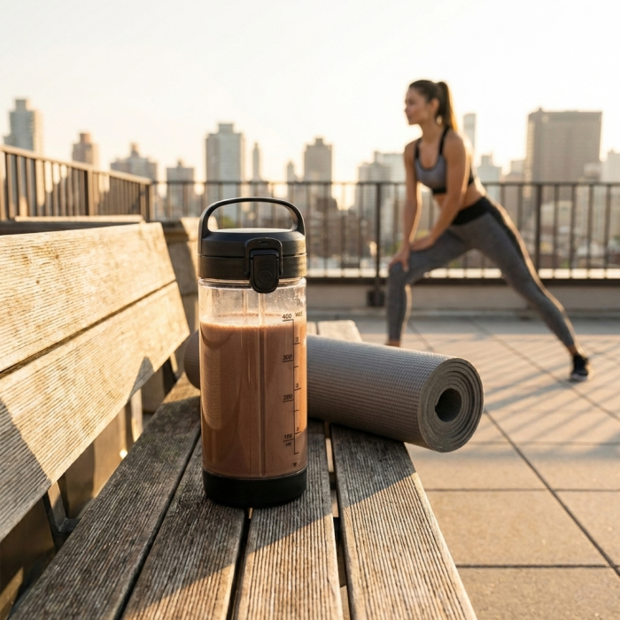 Blender Portabil AIRNOVA® VitaBlend BLD-08, 380 ml, Incarcare USB, 4000mAh, Smoothie Maker, Lame Inox [8]