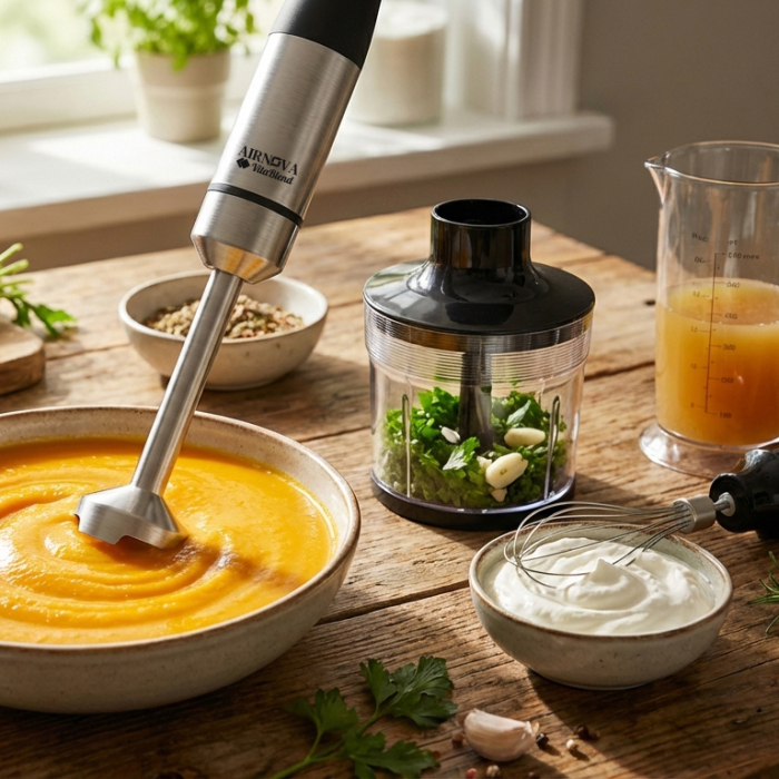 Blender vertical AIRNOVA VitaBlend BLD-03, 1200W, 25000 RPM, mixer vertical cu Recipient tip bol 500ml, Recipient tip sticla 600ml [6]