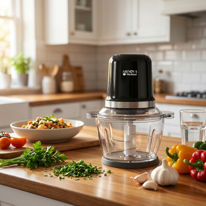 Chopper electric AIRNOVA® BLD-05 – Tocator multifunctional cu bol din sticla, 1.2L, 500W [4]