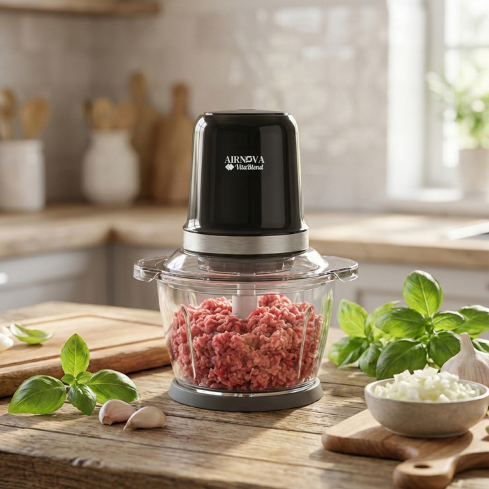 Chopper electric AIRNOVA® BLD-05 – Tocator multifunctional cu bol din sticla, 1.2L, 500W [6]