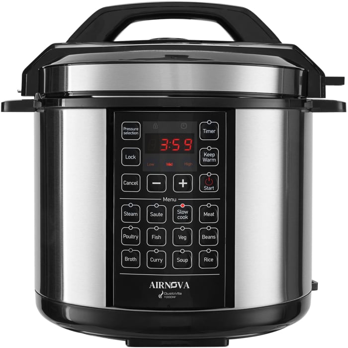 Multicooker Electric AIRNOVA® GustoVita 6L, 1000W, Oala sub presiune 60kpa cu accesorii incluse, Lingura, Polonic, Cos de aburi [1]