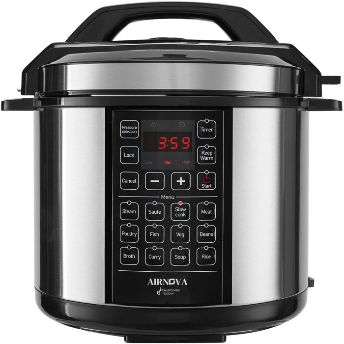 RESIGILAT: Multicooker Electric AIRNOVA® GustoVita 6L, 1000W, Oala sub presiune 60kpa cu accesorii incluse, Lingura, Polonic, Cos de aburi - Copie [2]