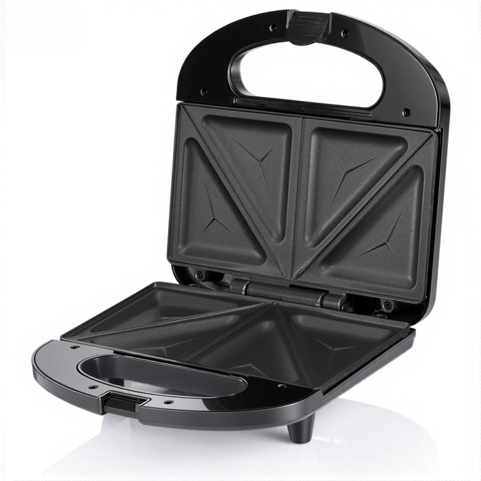 Sanwich Maker AIRNOVA® PaniniPressa, 750W, Capacitate 2 sandwich-uri, Sistem blocare, Placi antiaderente fixe [2]