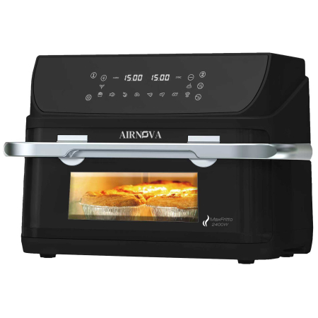 Air Fryere (Friteuze cu aer cald) - Air fryer AIRNOVA® MaxFritto 2400W, Capacitate 11L, Friteuza cu aer cald, Dual Zone, Afisaj digital, Negru