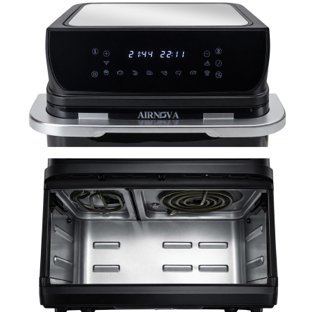 Air fryer AIRNOVA® MaxFritto 11L, 2400W, Friteuza cu aer cald, Dual Zone, Afisaj digital, Negru [3]