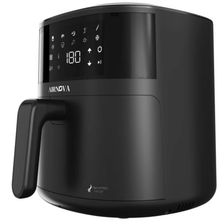 Air fryer AIRNOVA® NanoFritto 1450W,  Capacitate 4.8L, Friteuză cu aer cald automată, 10 programe presetate, Control digital, Negru [2]
