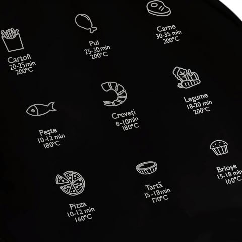 Air fryer AIRNOVA® OroFritto 1400W, Friteuza cu aer cald, Capacitate 7L, Negru/Inox [8]