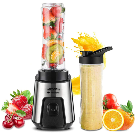 Blendere | Mixere | Tocatoare - Blender AIRNOVA® VitaBlend BLD-06, 700W, 2 x cupa 0.6l, Motor Cupru, Lame Inox, Smoothie & Zdrobire Gheata