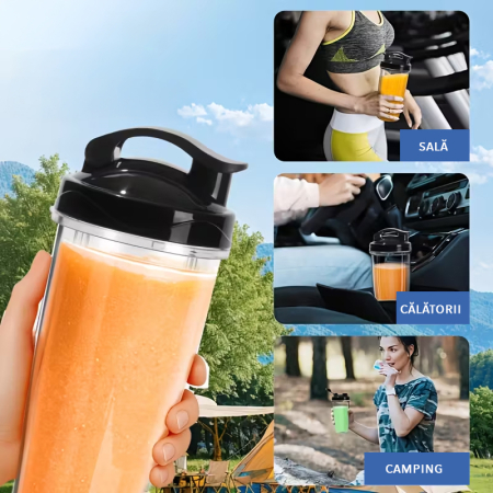 Blender AIRNOVA® VitaBlend BLD-01, 900W, 1 x cupa 0.7l, 2 x cupa 0.5l, 1 x cupa 0.3l, Motor Cupru, Lame Inox, Smoothie & Zdrobire Gheata [3]