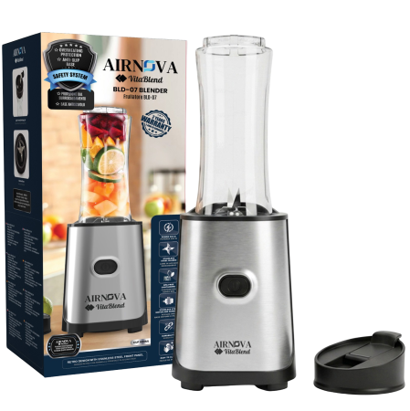 Blendere | Mixere | Tocatoare - Blender Electric AIRNOVA® VitaBlend BLD-07, 800W, Go Bottle 600ml, Lama Otel, Smoothie Maker