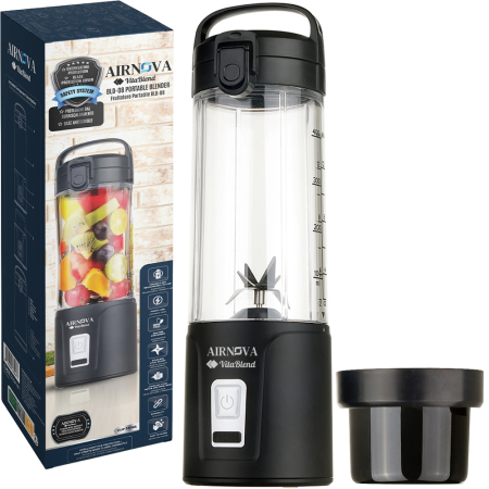 Blendere | Mixere | Tocatoare - Blender Portabil AIRNOVA® VitaBlend BLD-08, 380 ml, Incarcare USB, 4000mAh, Smoothie Maker, Lame Inox