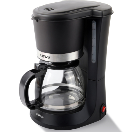 Espressoare si cafetiere - Cafetiera AIRNOVA Caffelana® CAF-01, 800W, 1.5L, 12 Cesti, Filtru cafea lavabil, Mentinere cald, Antipicurare, Negru